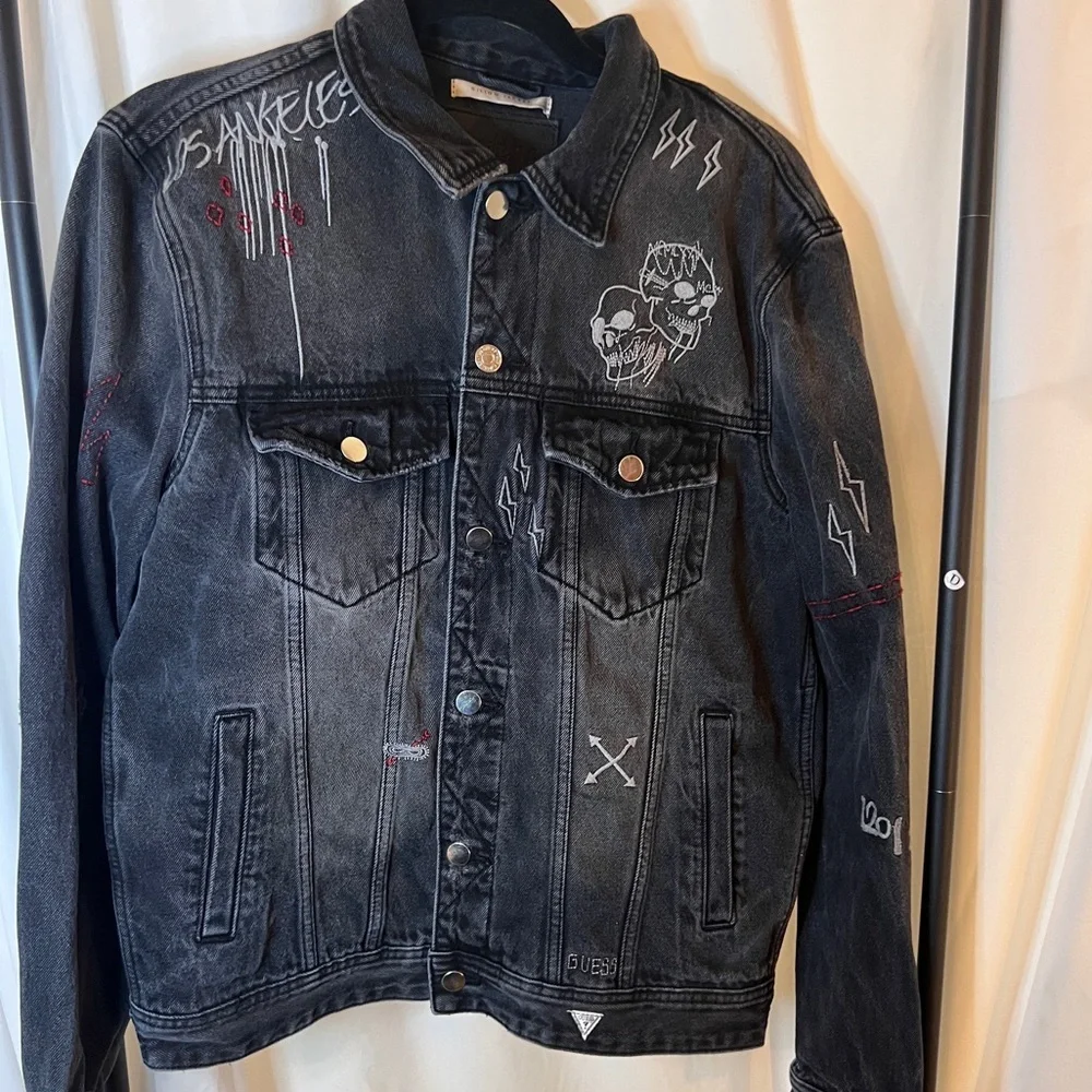 Guess Los Angeles Dillon Deconstructed Denim Jacket - size L​ - Picture 12 of 12